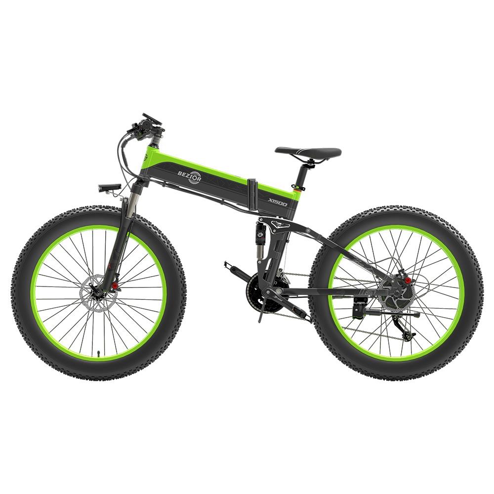 VTT électrique BEZIOR X1500 26 pouces, moteur 1500 W, batterie 48 V 12,8 Ah