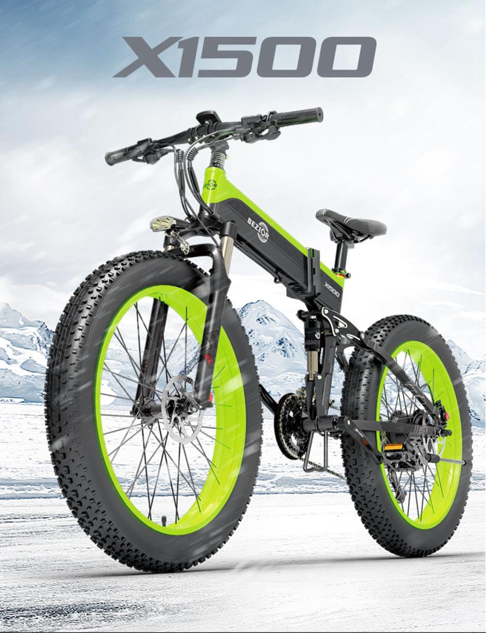 VTT électrique BEZIOR X1500 26 pouces, moteur 1500 W, batterie 48 V 12,8 Ah