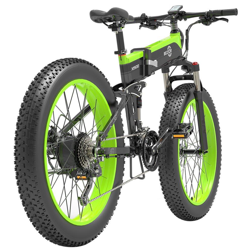 VTT électrique BEZIOR X1500 26 pouces, moteur 1500 W, batterie 48 V 12,8 Ah
