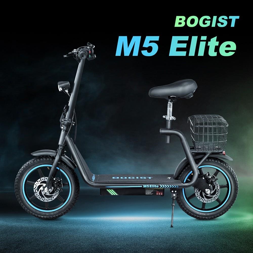 BOGIST M5 Elite 14" Electric Scooter 500W Motor 48V 13Ah Seat and Cargo Carrier