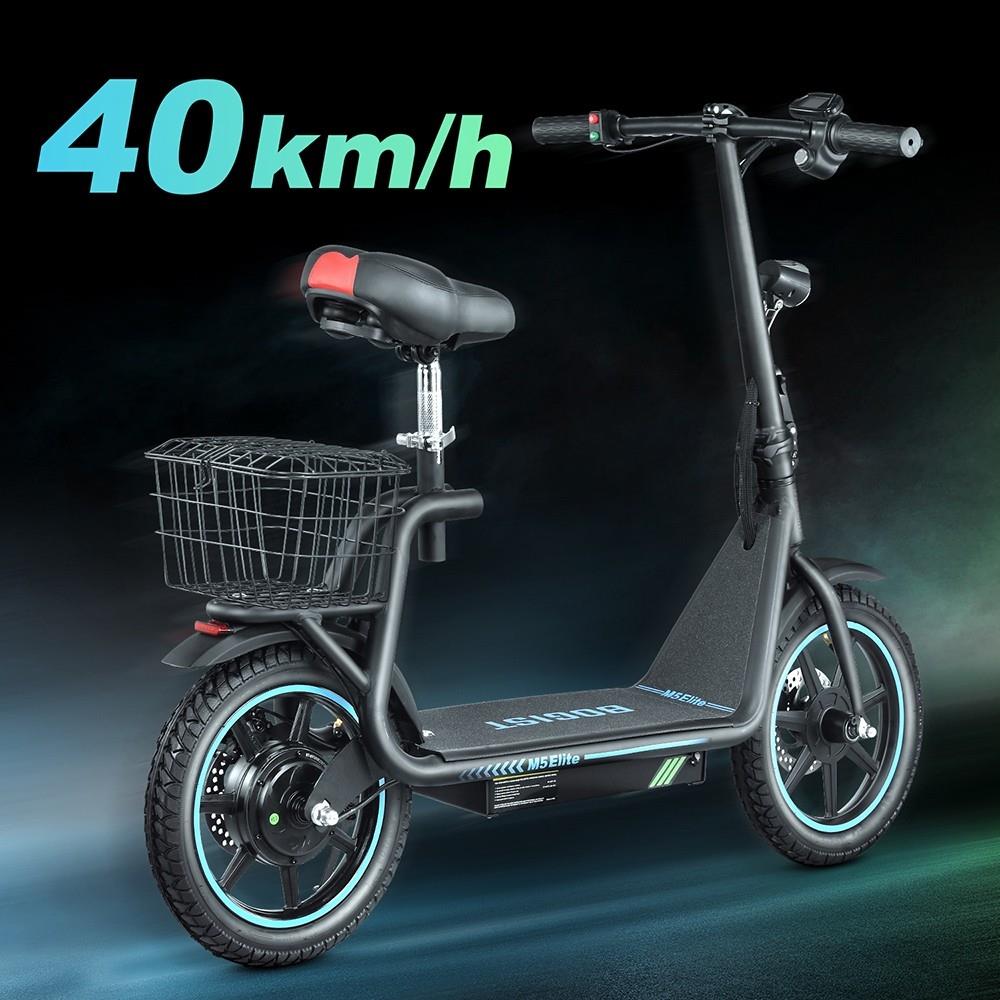 BOGIST M5 Elite 14" Electric Scooter 500W Motor 48V 13Ah Seat and Cargo Carrier