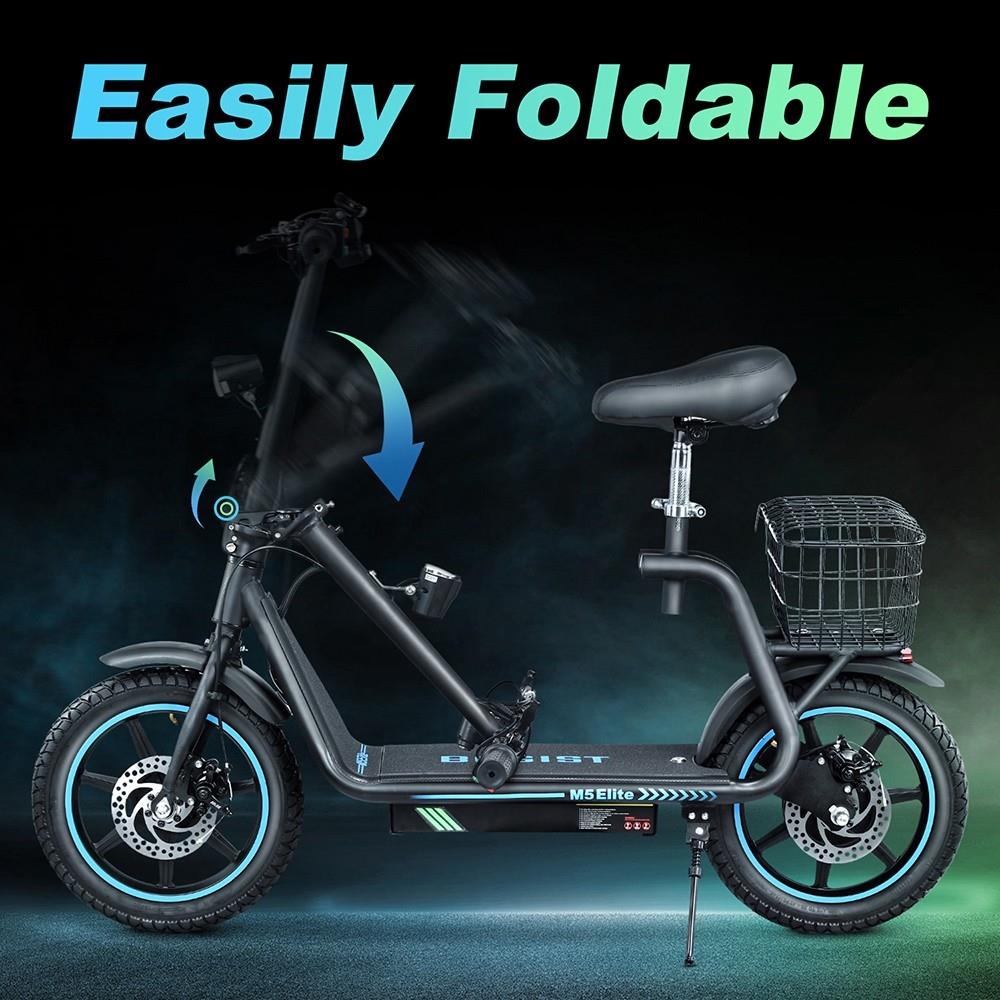BOGIST M5 Elite 14" Electric Scooter 500W Motor 48V 13Ah Seat and Cargo Carrier