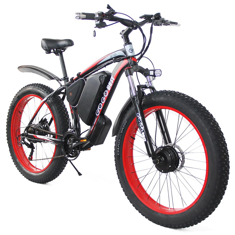 GOGOBEST GF700 26" Fat Tire Electric Mountain Bike 500W Motor 48V 17.5Ah Battery