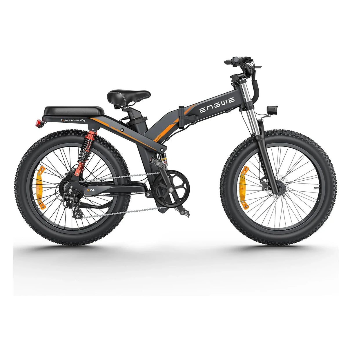 ENGWE X24 24" Fat Tire Folding Electric Bike MTB 1200W (Peak) Motor 48V 29.2Ah Dual Batteries