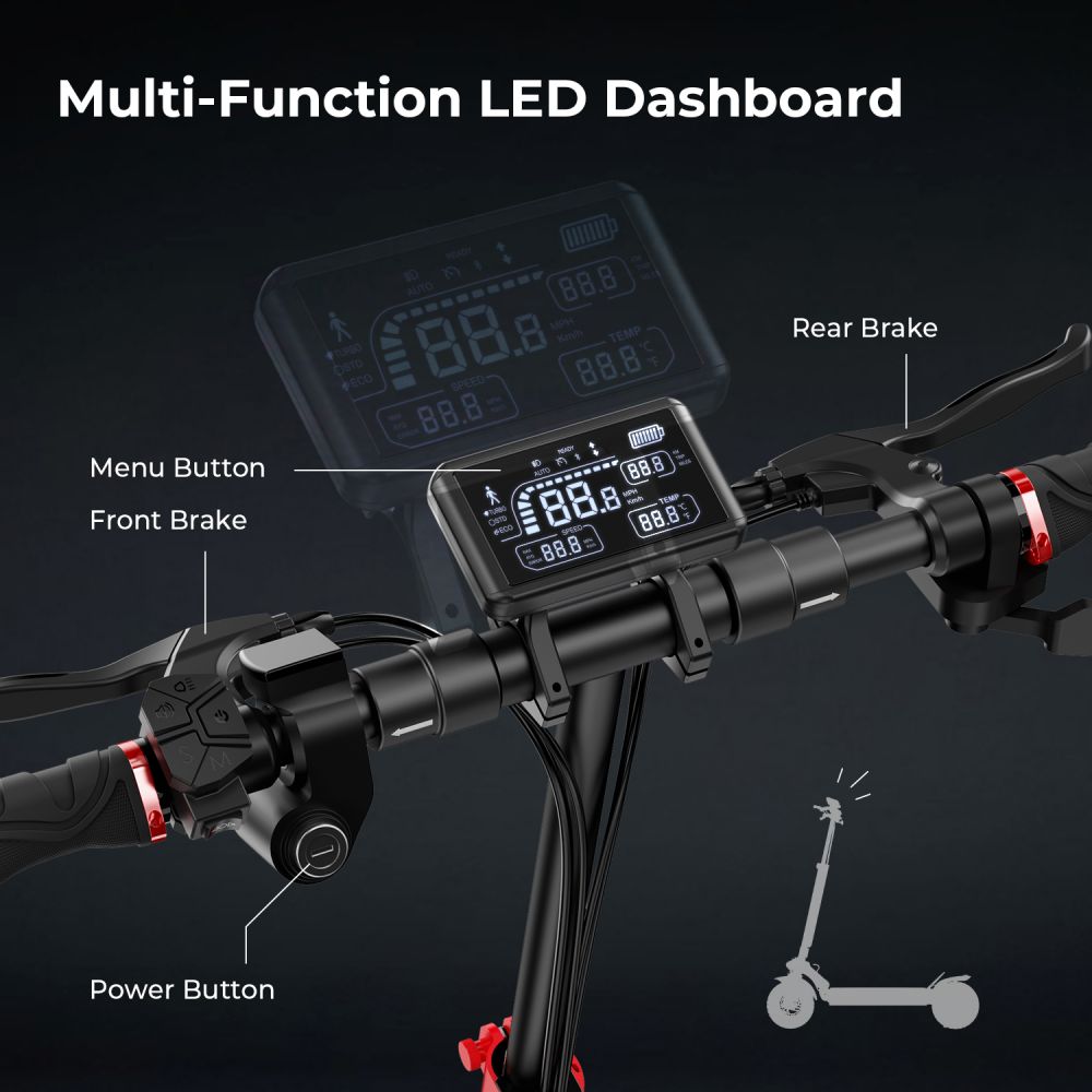 ISCOOTER IX4 10" Off Road Electric Scooter with APP Control 800W Motor 48V 15Ah Battery