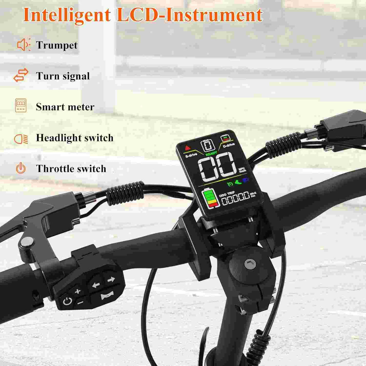 JOYOR S10-S-Z 10" Off Road Electric Bike 2*1000W Dual Motors 60V 18Ah Battery