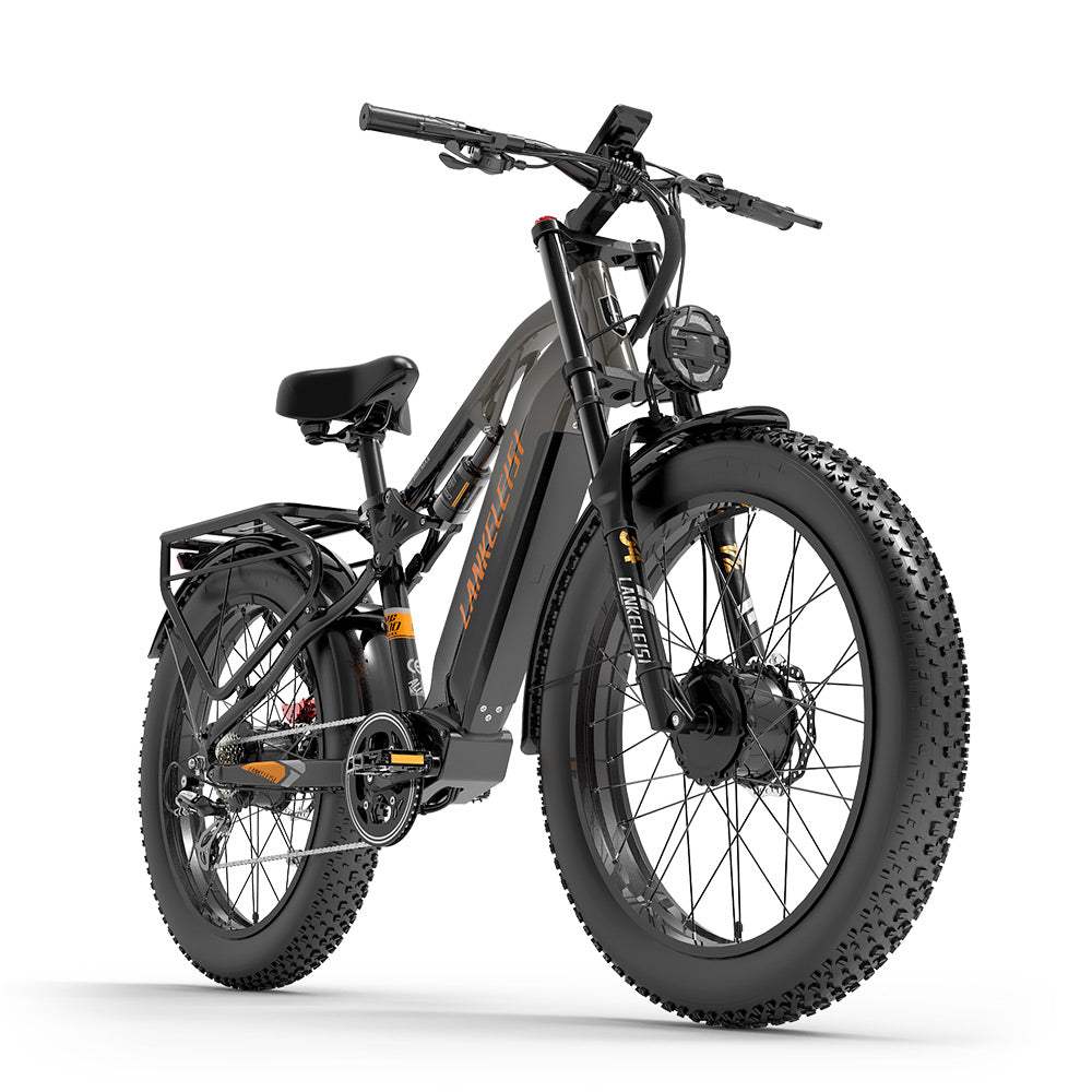LANKELEISI MG800MAX 26″ Fat Tires All Terrain Electric Bike 2*1000W Dual Motor 48V 20Ah Battery