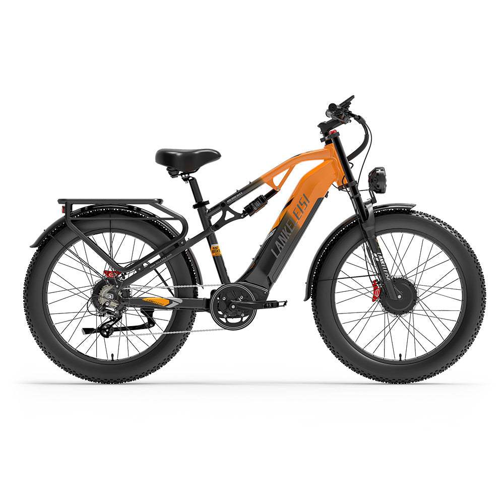 LANKELEISI MG800MAX 26″ Fat Tires All Terrain Electric Bike 2*1000W Dual Motor 48V 20Ah Battery