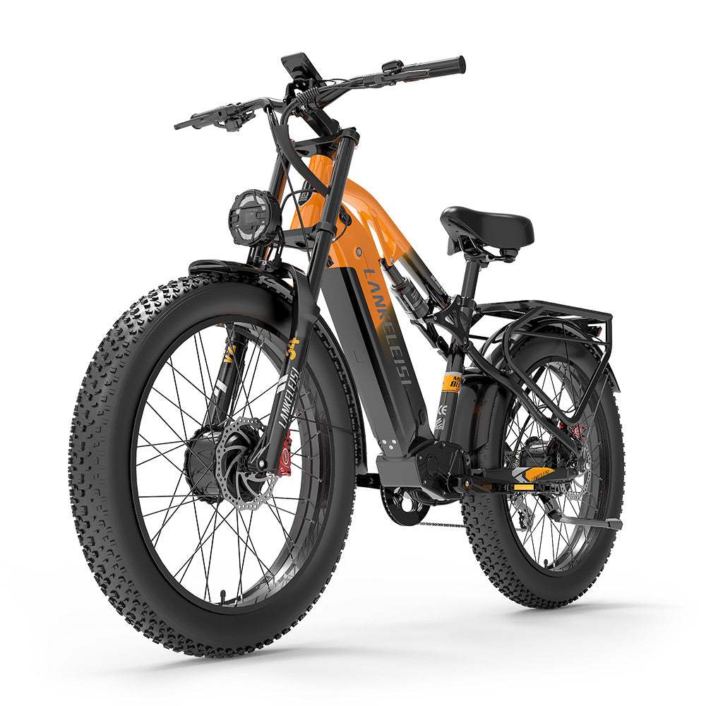 LANKELEISI MG800MAX 26″ Fat Tires All Terrain Electric Bike 2*1000W Dual Motor 48V 20Ah Battery