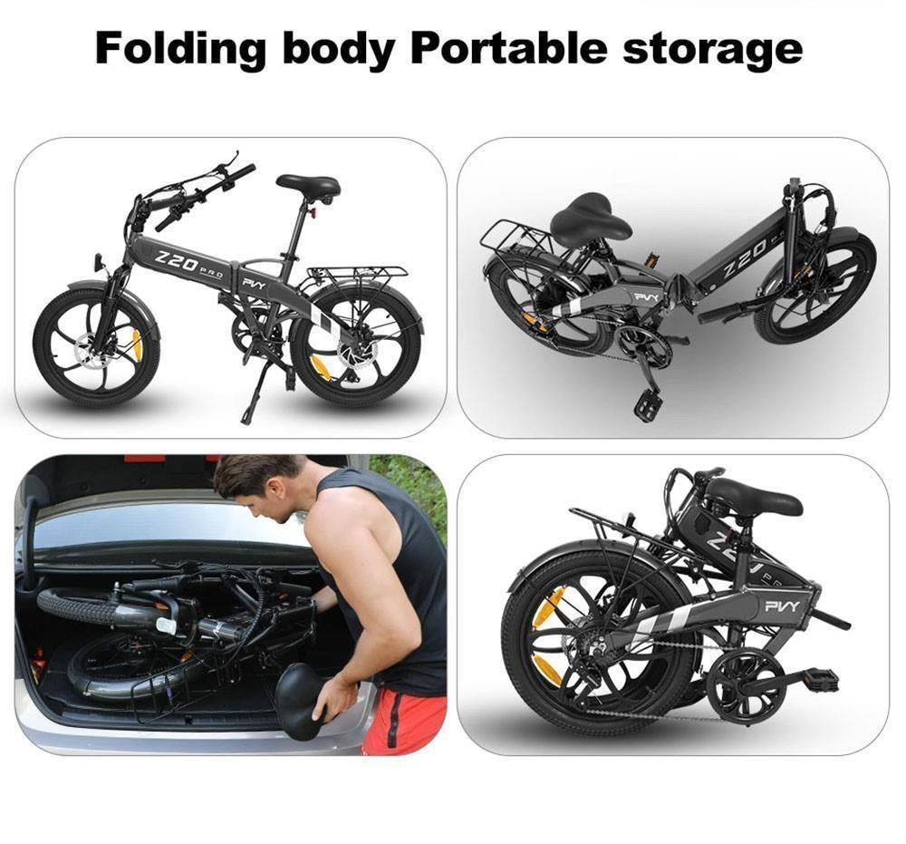 PVY Z20 Pro 20" Electric Folding Commuter City Bike 250W Motor 36V 10.4Ah Battery