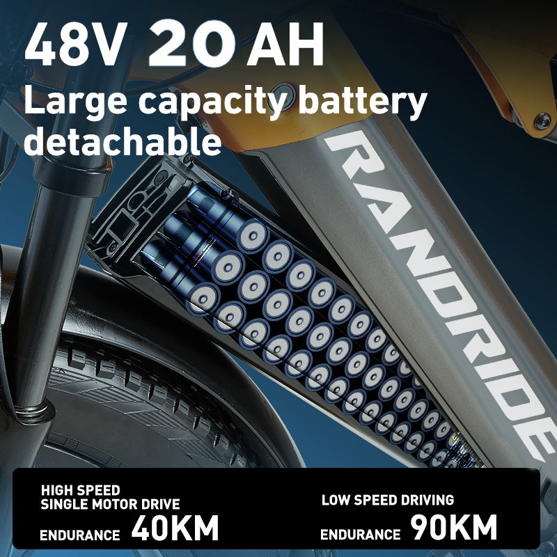 RANDRIDE YX80-2 26" Mountain Electric Bike 1000W*2 Dual Motors 48V 20Ah Battery