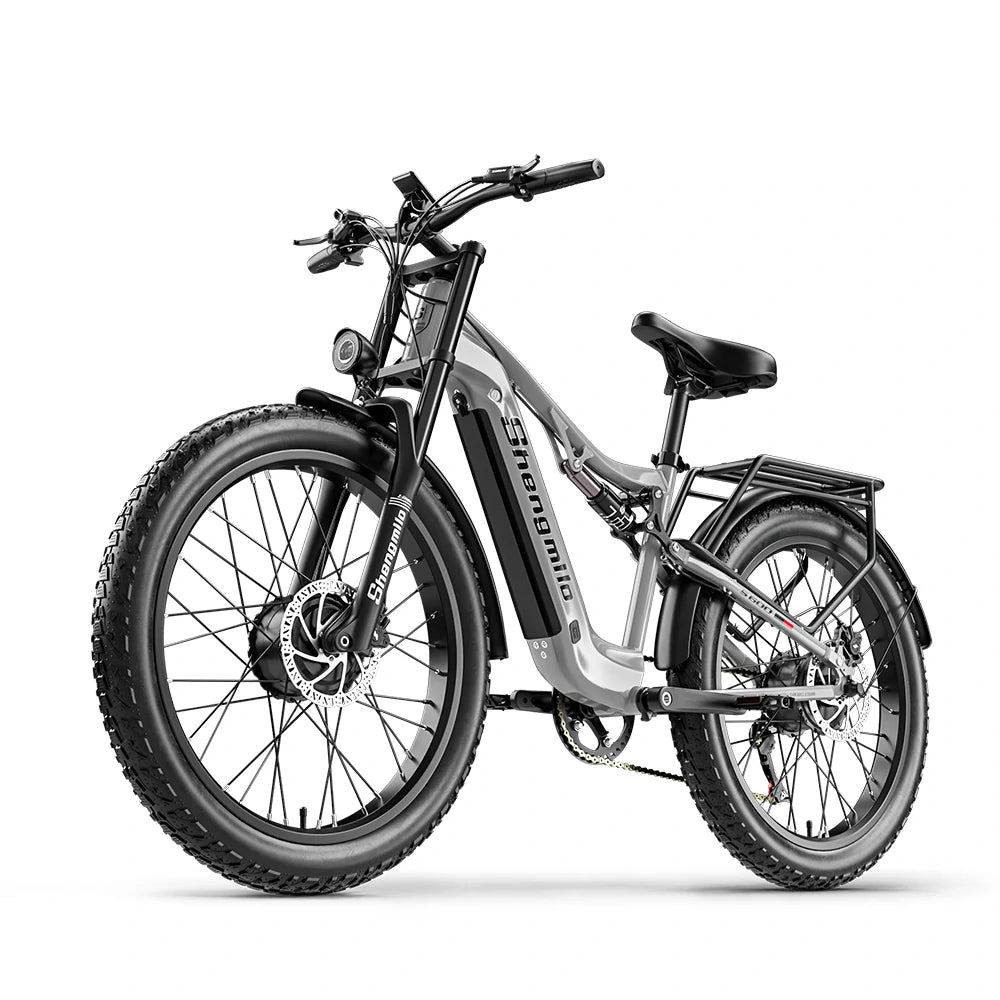 Vélo de montagne électrique SHENGMILO S600 26 pouces, double moteur 2000 W, batterie 48 V 17,5 Ah