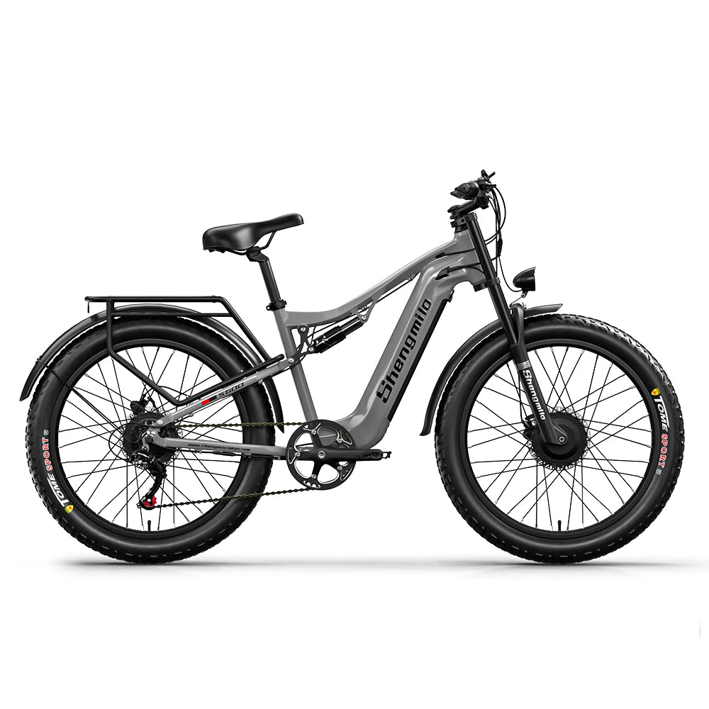 Vélo de montagne électrique SHENGMILO S600 26 pouces, double moteur 2000 W, batterie 48 V 17,5 Ah