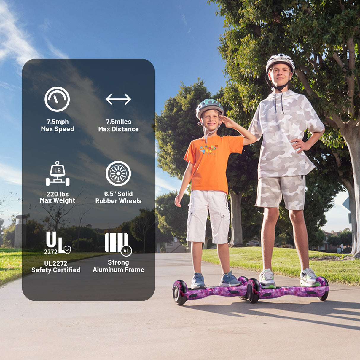 SIMATE Apato P6 6.5" Kids Bluetooth Hoverboard 500W Motor 36V 2.0Ah Battery