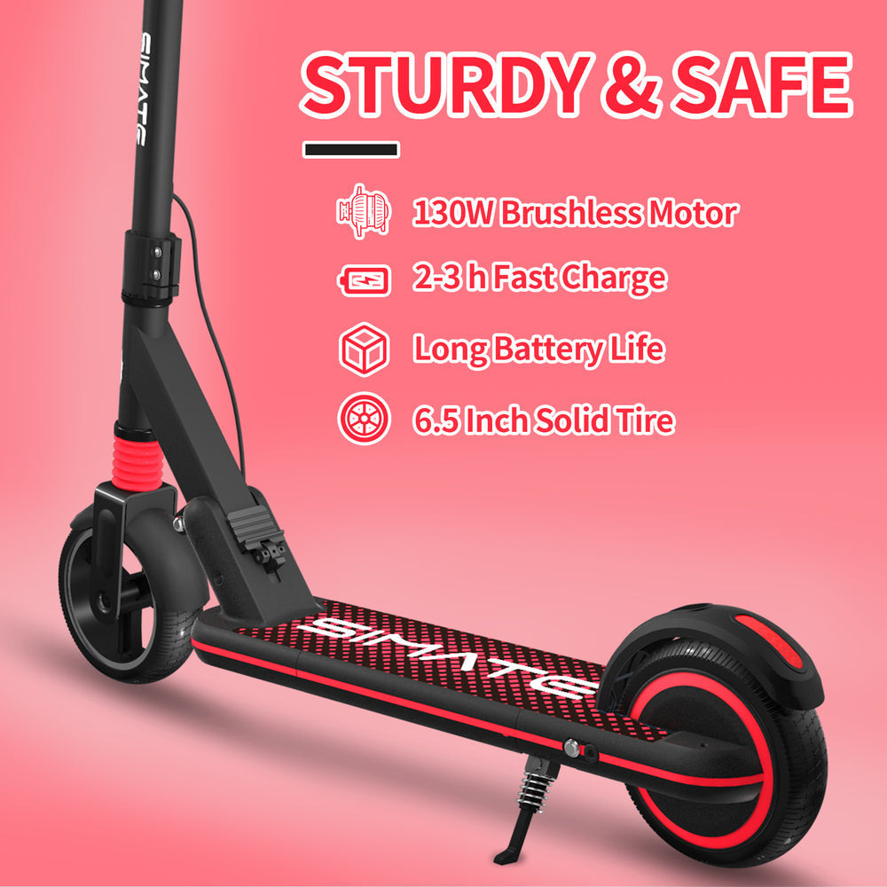 Trottinette électrique pliable pour enfant SIMATE S3 6,5 pouces, moteur 130 W, batterie 24 V 2,5 Ah