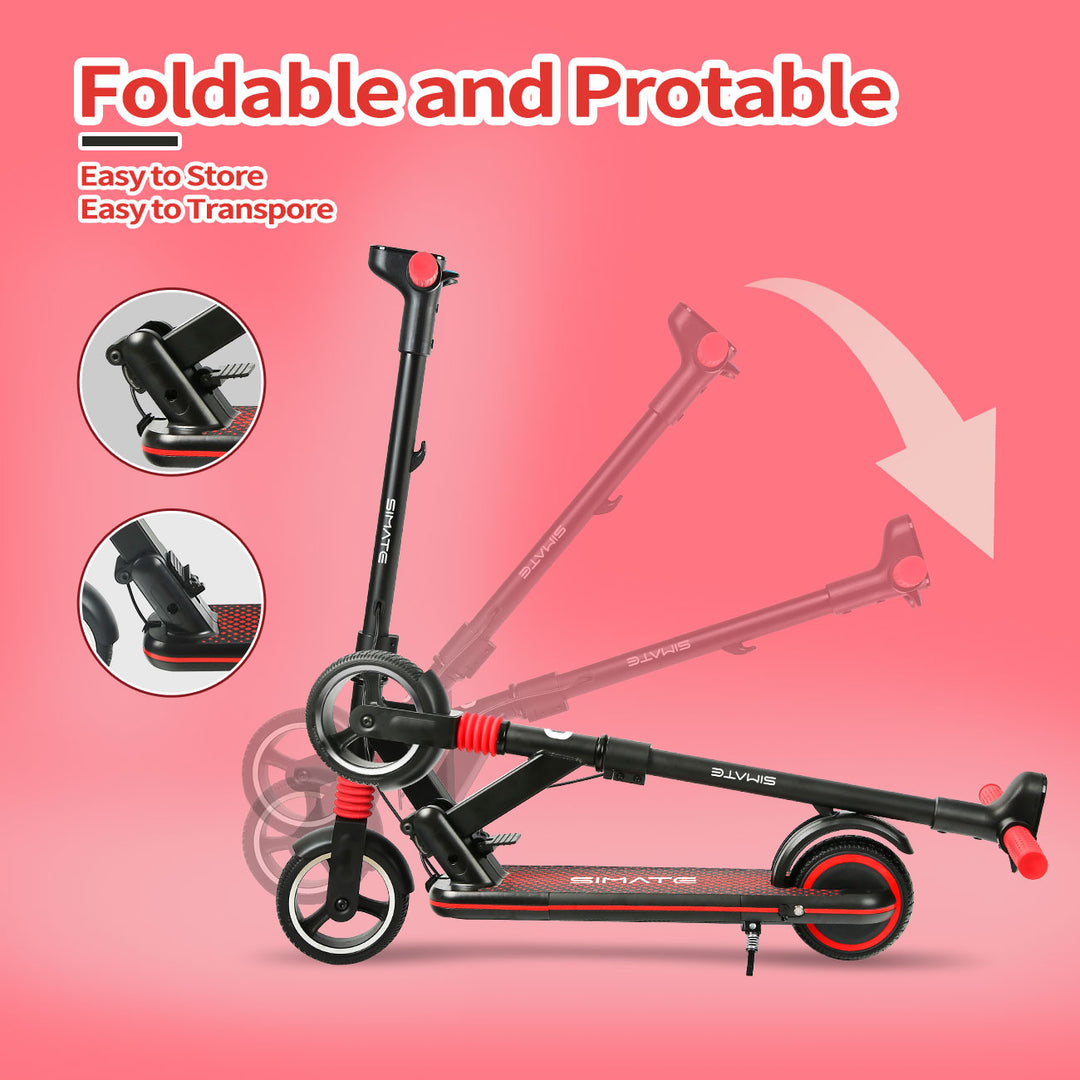 Trottinette électrique pliable pour enfant SIMATE S3 6,5 pouces, moteur 130 W, batterie 24 V 2,5 Ah