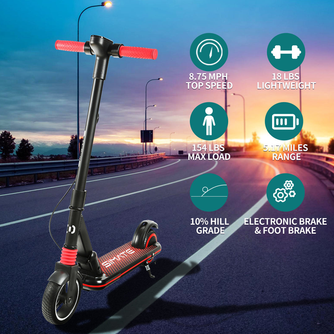 Trottinette électrique pliable pour enfant SIMATE S3 6,5 pouces, moteur 130 W, batterie 24 V 2,5 Ah