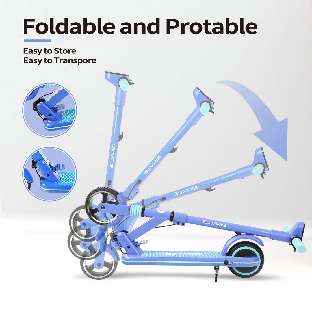 Trottinette électrique pliable pour enfant SIMATE S3 6,5 pouces, moteur 130 W, batterie 24 V 2,5 Ah
