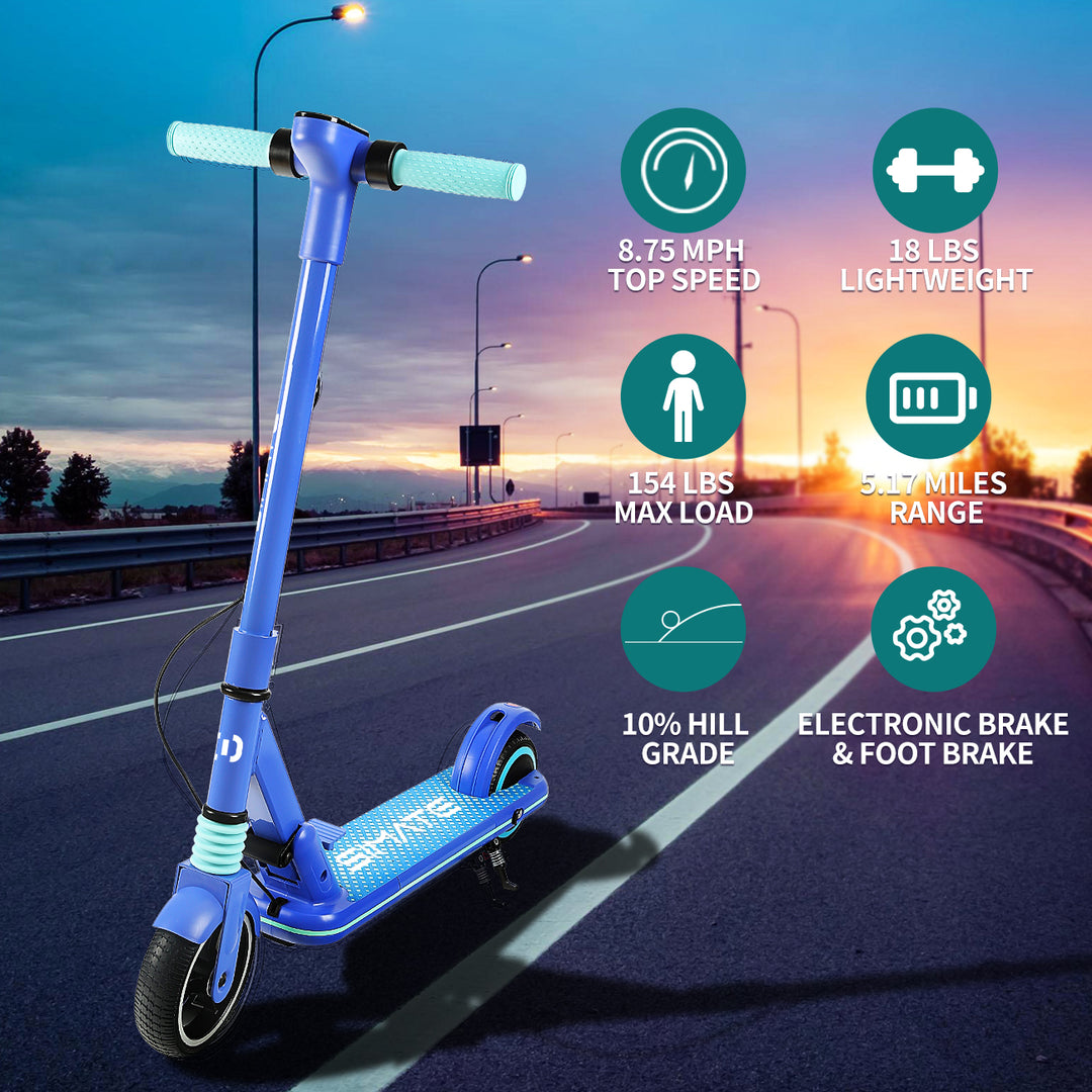 Trottinette électrique pliable pour enfant SIMATE S3 6,5 pouces, moteur 130 W, batterie 24 V 2,5 Ah
