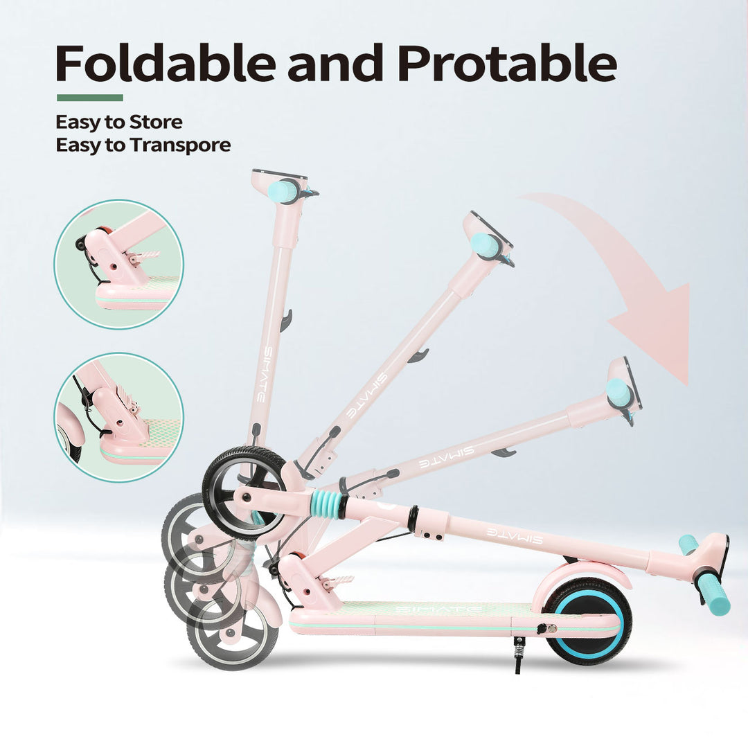 Trottinette électrique pliable pour enfant SIMATE S3 6,5 pouces, moteur 130 W, batterie 24 V 2,5 Ah