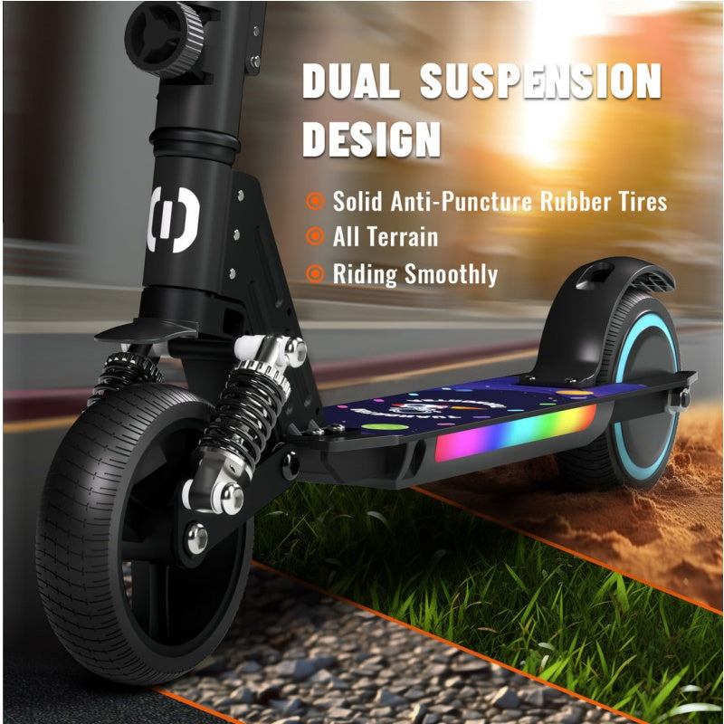 Trottinette électrique pliable SIMATE S5 6,5 pouces pour enfants, avec lampe torche, moteur 130 W, batterie 24 V 2,5 Ah