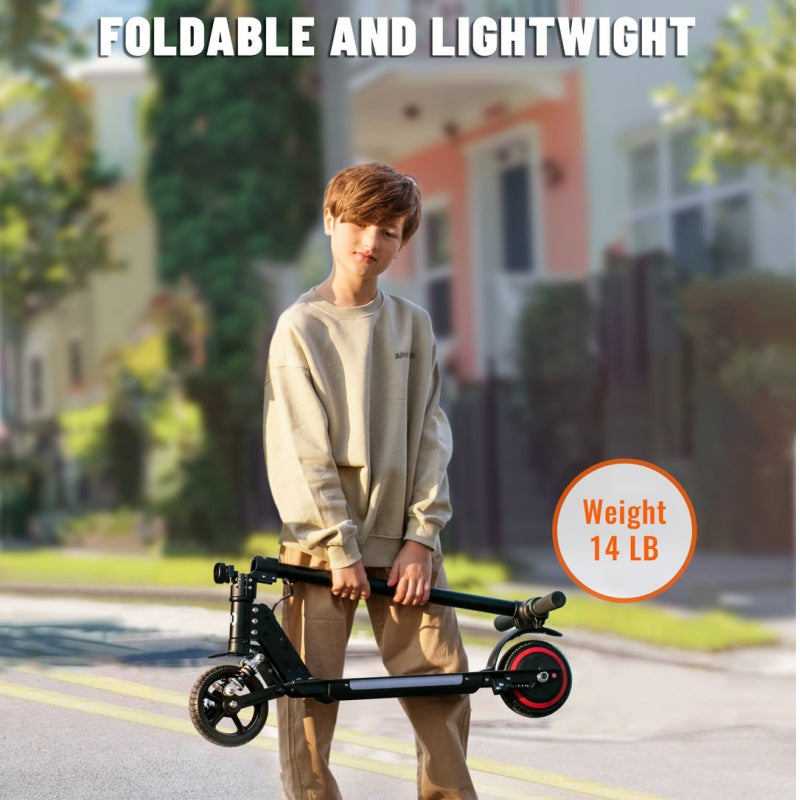 Trottinette électrique pliable SIMATE S5 6,5 pouces pour enfants, avec lampe torche, moteur 130 W, batterie 24 V 2,5 Ah