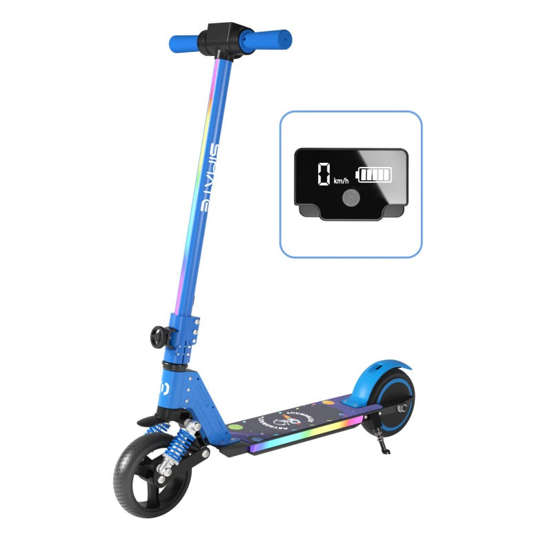 Trottinette électrique pliable SIMATE S5 6,5 pouces pour enfants, avec lampe torche, moteur 130 W, batterie 24 V 2,5 Ah