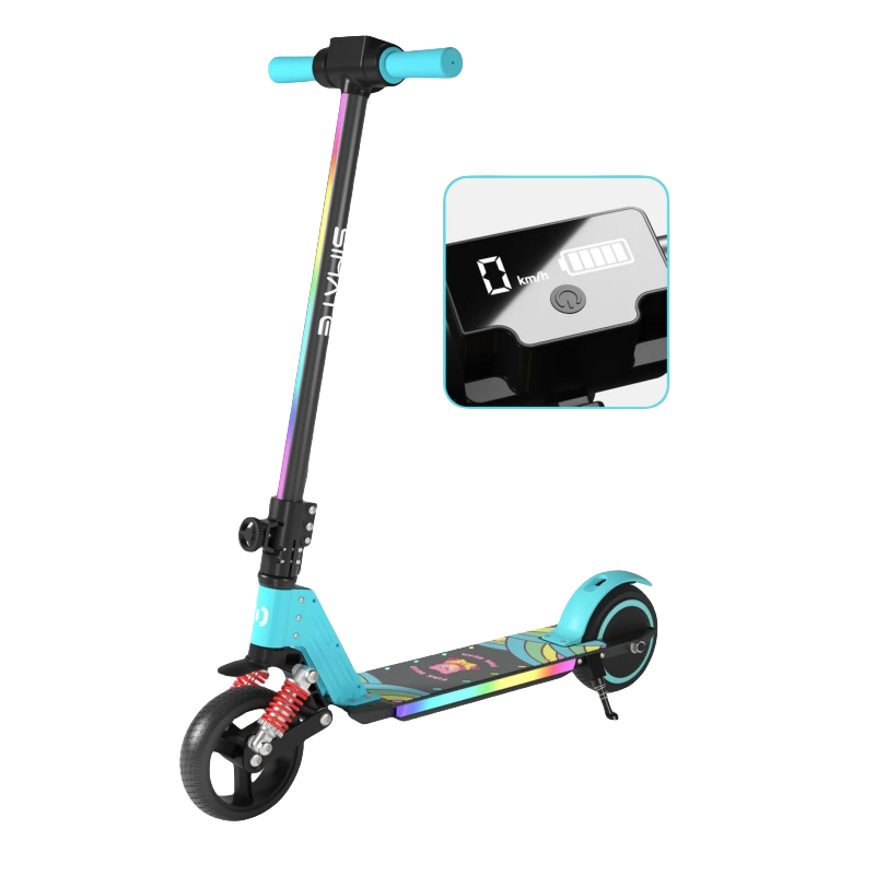 Trottinette électrique pliable SIMATE S5 6,5 pouces pour enfants, avec lampe torche, moteur 130 W, batterie 24 V 2,5 Ah