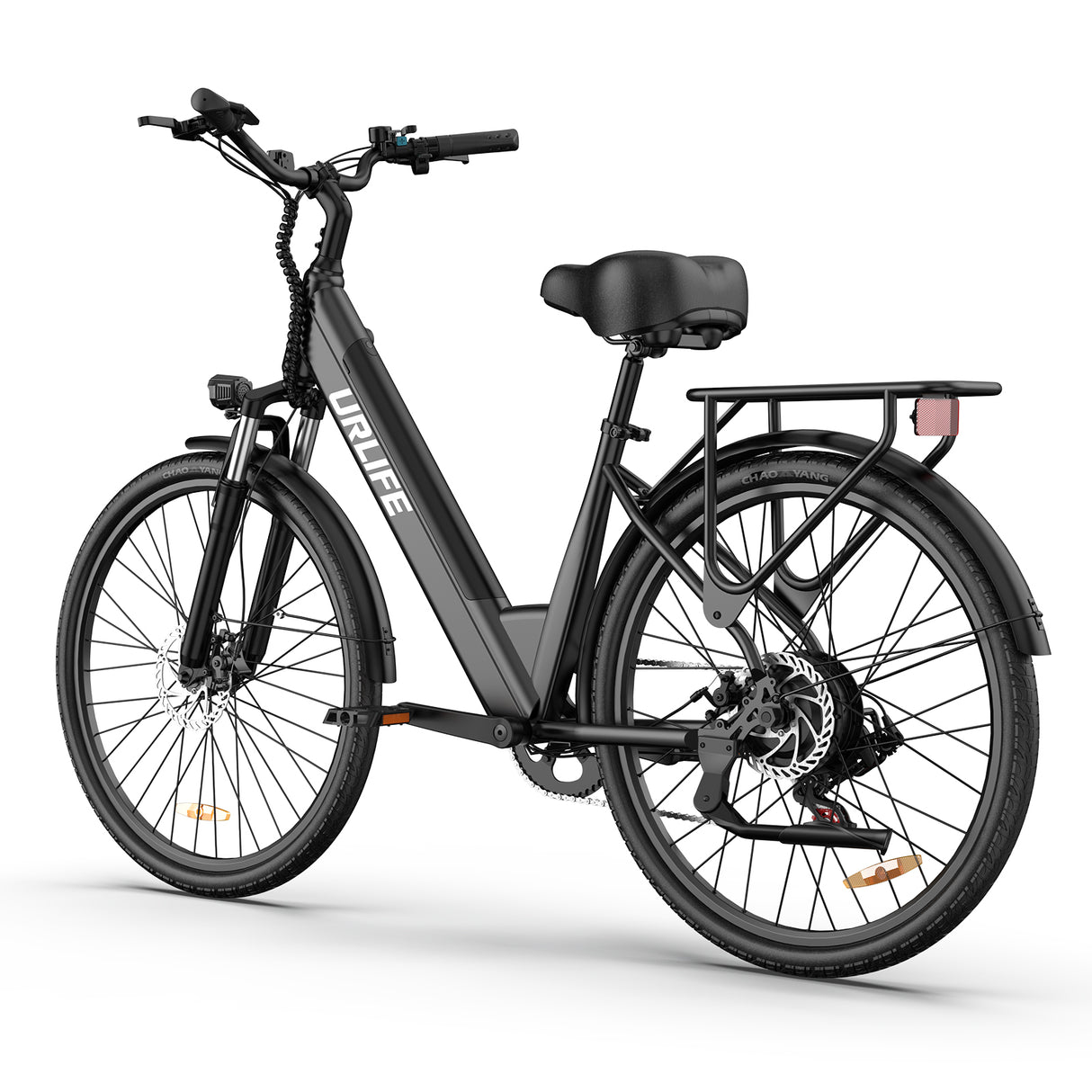 URLIFE E26 26" Step Through Electric Bike 250W Peak Motor 36V 13Ah Battery