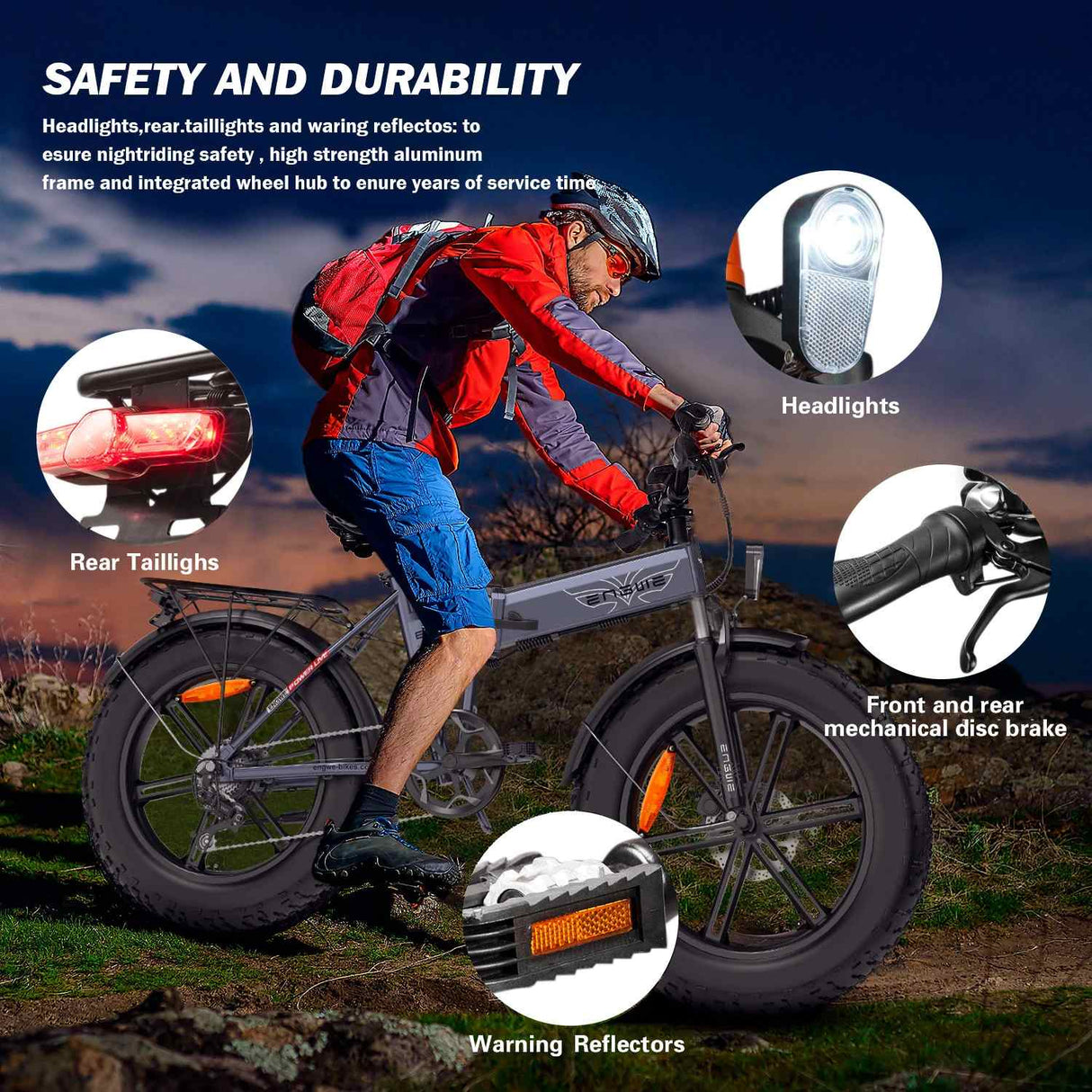 ENGWE EP-2 Pro 20" Fat Tire Folding Electric Bike 750W Motor 48V 13Ah Battery