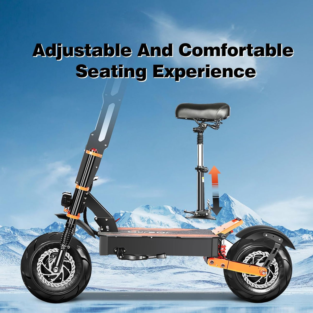 TOURSOR X8P 13" Folding Electric Scooter with Seat 2*4000W Dual Motors 60V 38.8Ah Battery