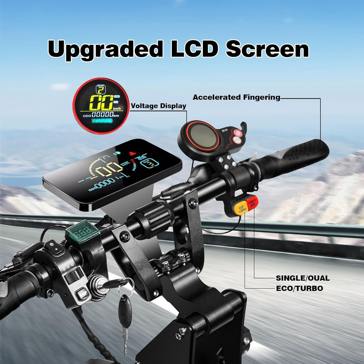 TOURSOR X8P 13" Folding Electric Scooter with Seat 2*4000W Dual Motors 60V 38.8Ah Battery