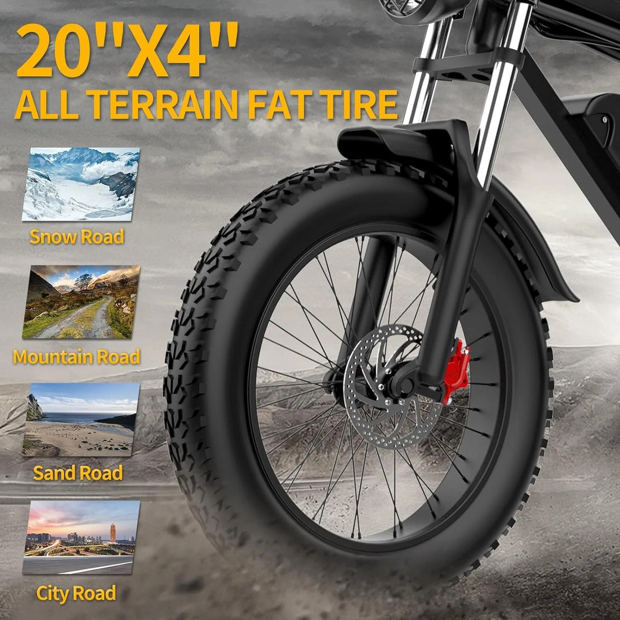 YVY C20Max(Q20 Pro) 20" Fat Tires Electric Bike 2*750W Motor 52V 40Ah Dual Battery