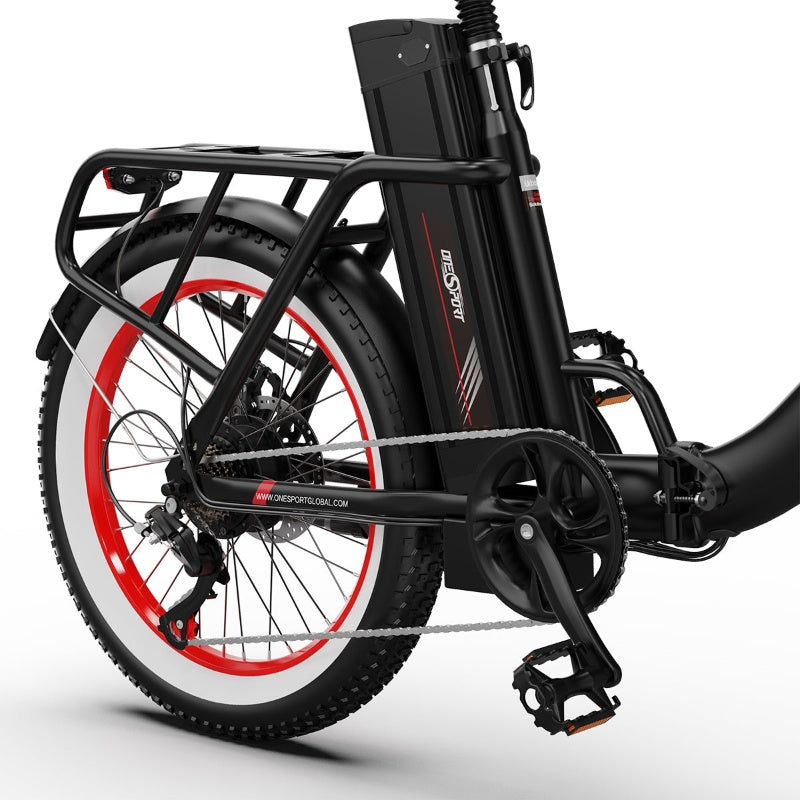 OneSport OT16-2 folding commuter ebike 48V 17Ah battery 250W motor easy cruising transmission system