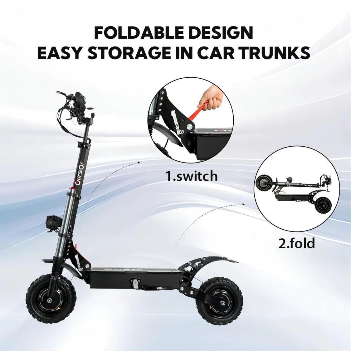 TOURSOR E5B 11" Folding Electric Scooter with Seat 2*3000W Dual Motors 60V 35Ah Battery