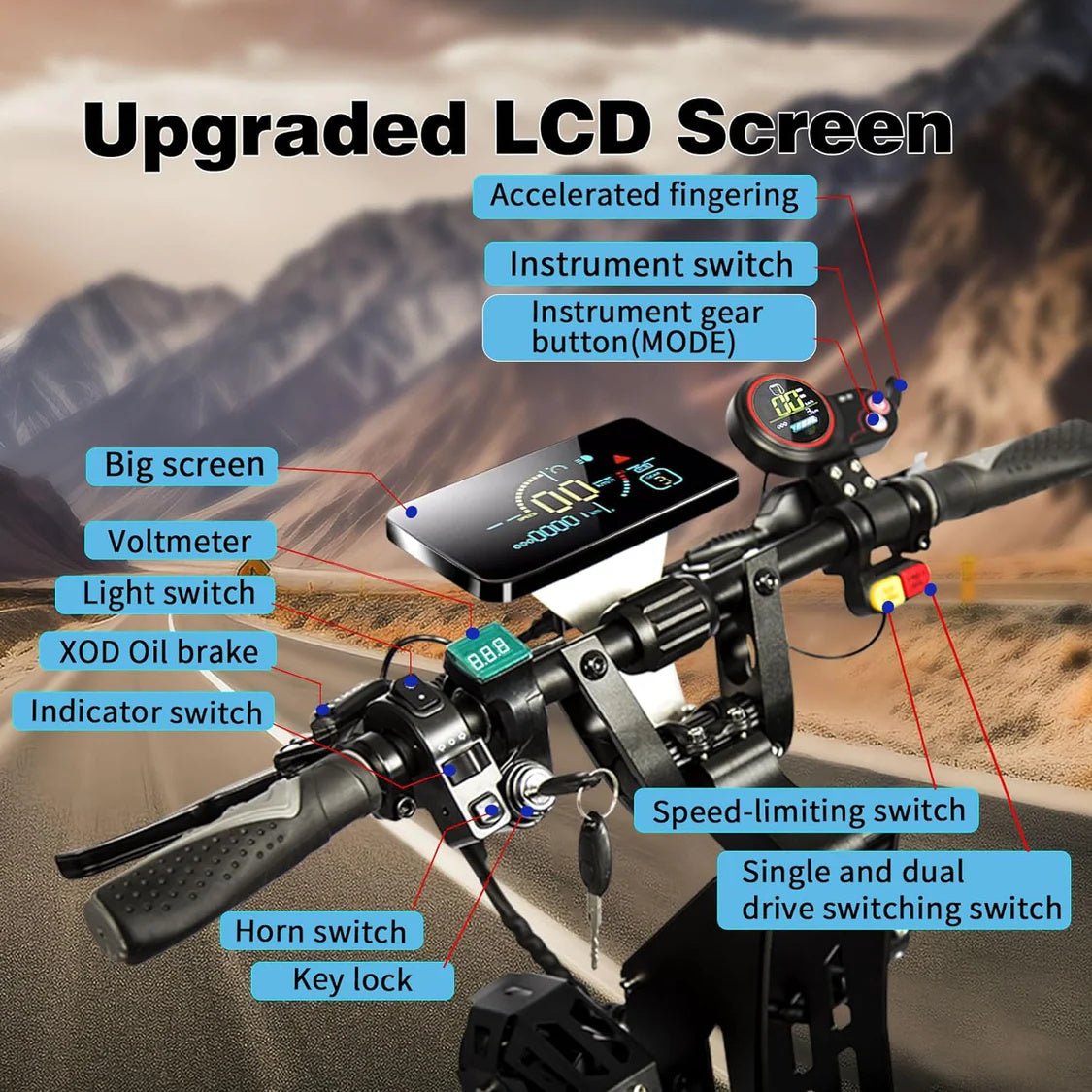 TOURSOR X14 72V 14" Folding Electric Scooter with Seat 2*5000W Dual Motors 72V 40Ah Battery