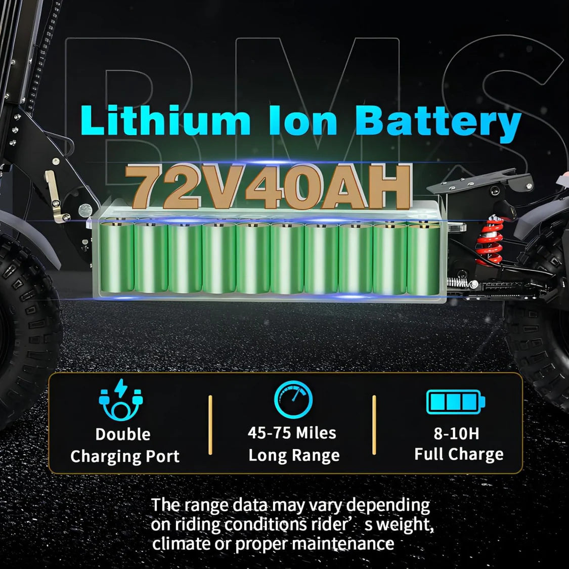 TOURSOR X14 72V 14" Folding Electric Scooter with Seat 2*5000W Dual Motors 72V 40Ah Battery