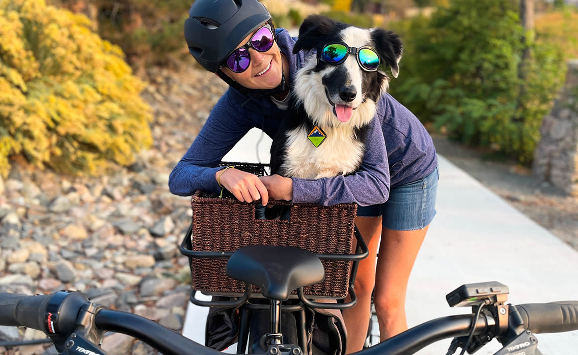 Take an e-bike cruise with your furry best friend on International Dog Day