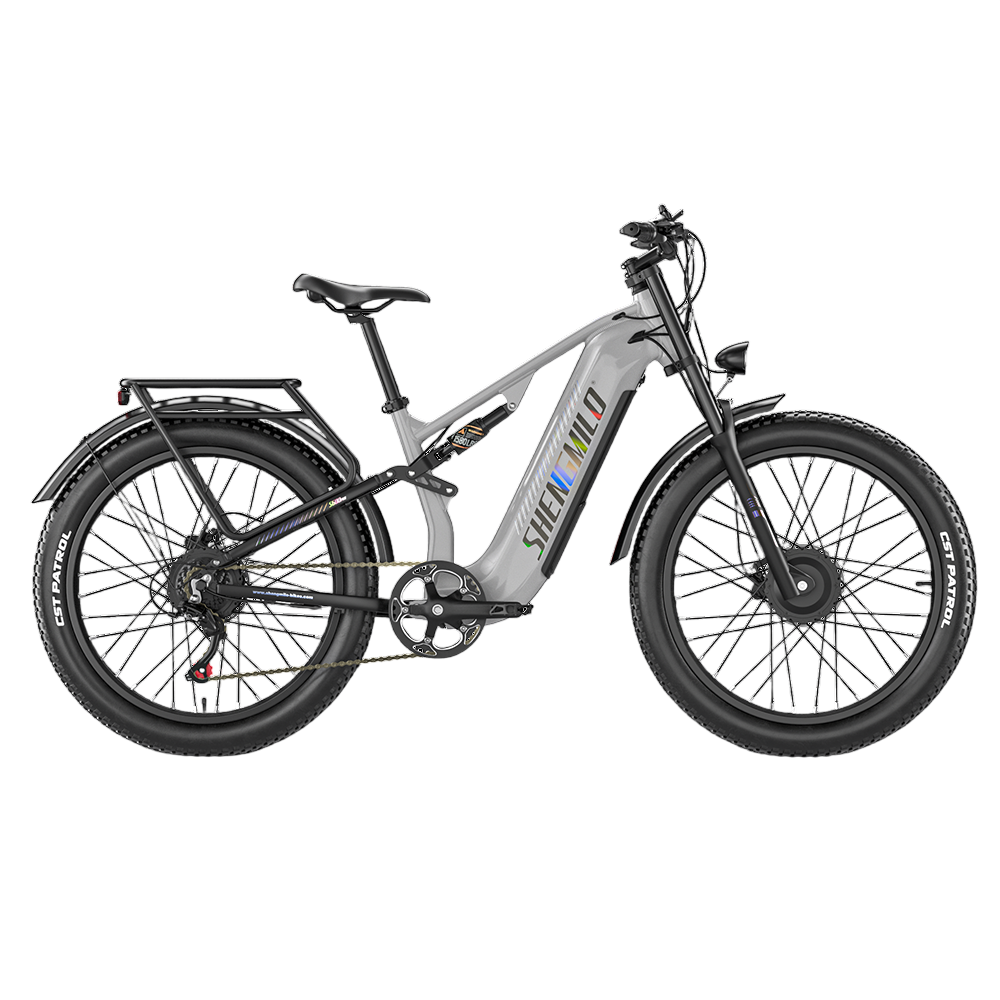 Vélo de montagne électrique SHENGMILO S600 26 pouces, double moteur 2000 W, batterie 48 V 17,5 Ah
