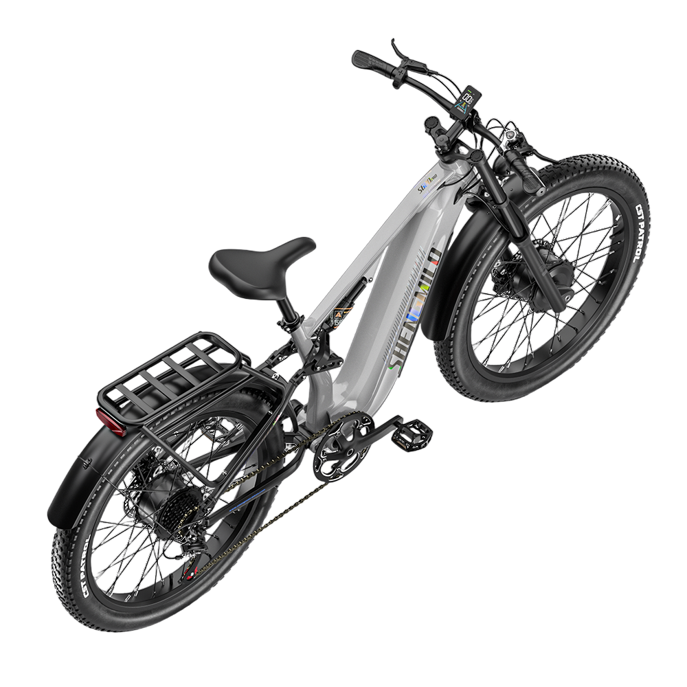 Vélo de montagne électrique SHENGMILO S600 26 pouces, double moteur 2000 W, batterie 48 V 17,5 Ah
