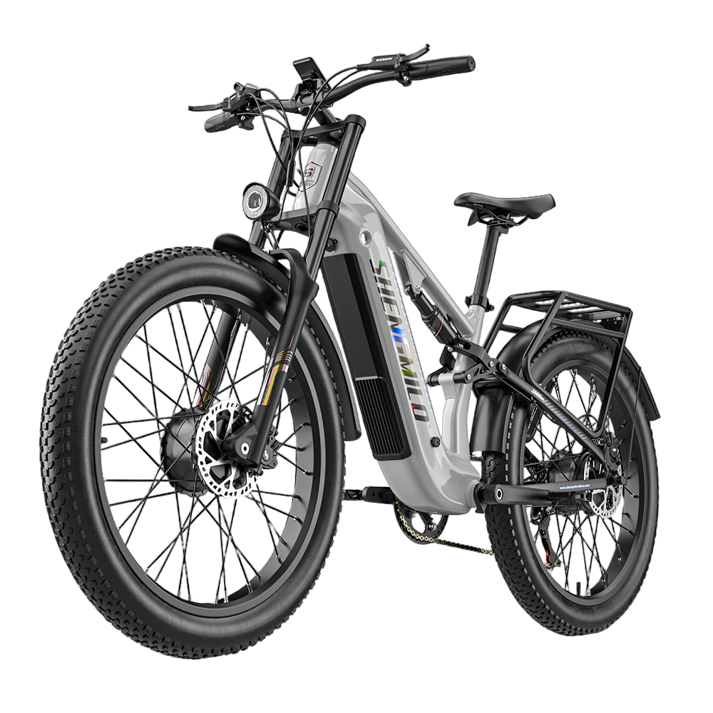 Vélo de montagne électrique SHENGMILO S600 26 pouces, double moteur 2000 W, batterie 48 V 17,5 Ah