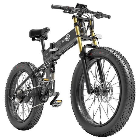 BEZIOR X-PLUS 26" Fat Tire Electric Folding Bike 1500W Motor 48V 17.5Ah Battery