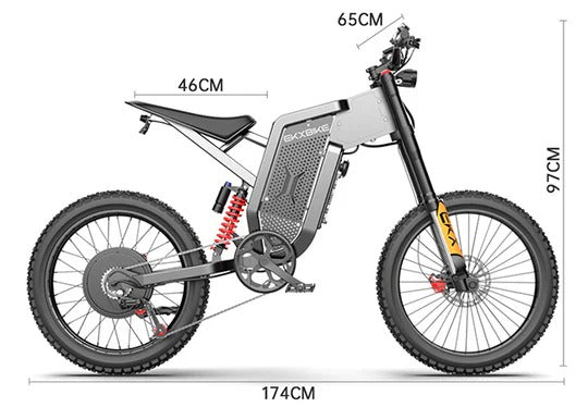 EKXBIKE X21 Max 19" Off-Road Electric Bike Dual Hydraulic Shock 3000W Motor 60V 30Ah Battery