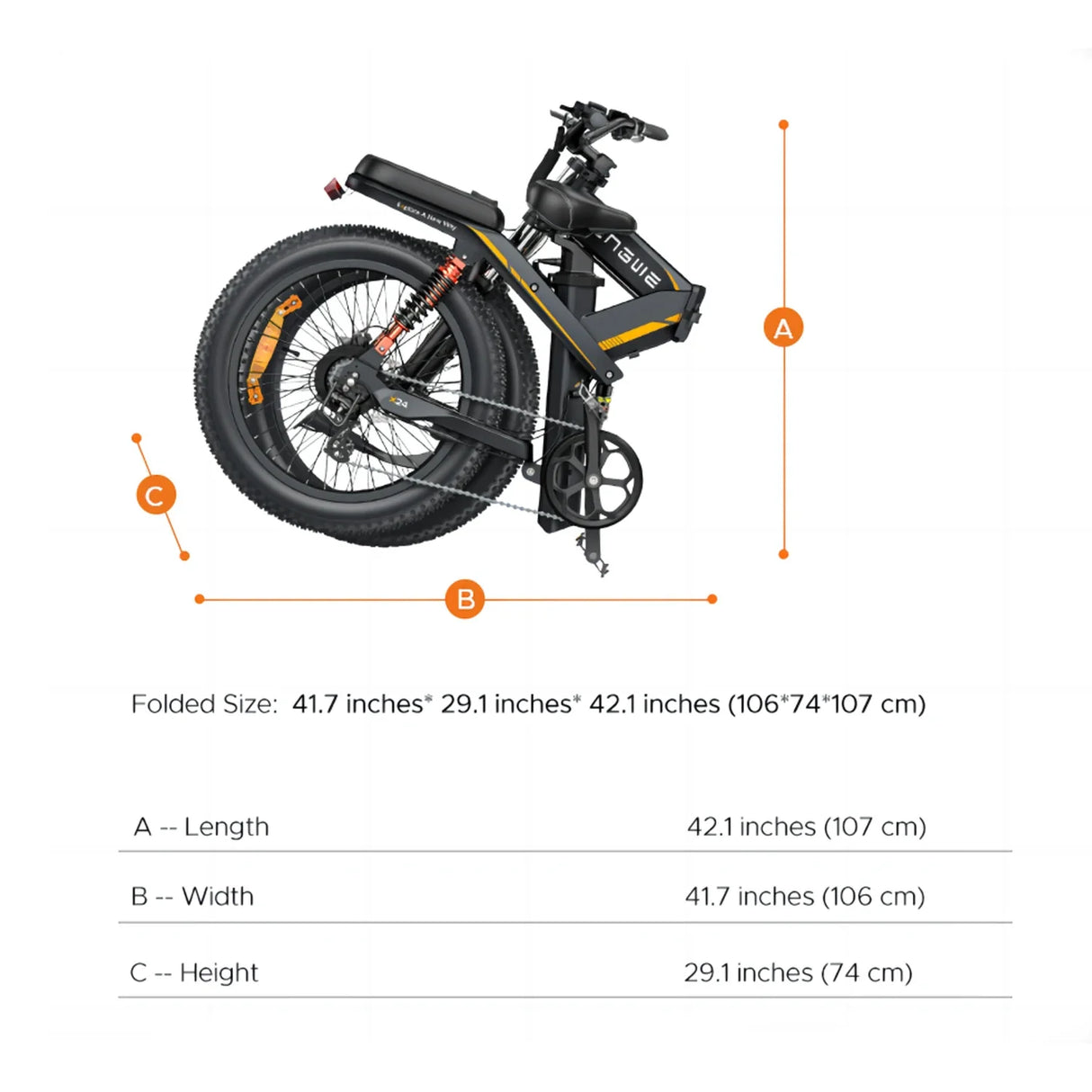 ENGWE X24 24" Fat Tire Folding Electric Bike MTB 1200W (Peak) Motor 48V 29.2Ah Dual Batteries