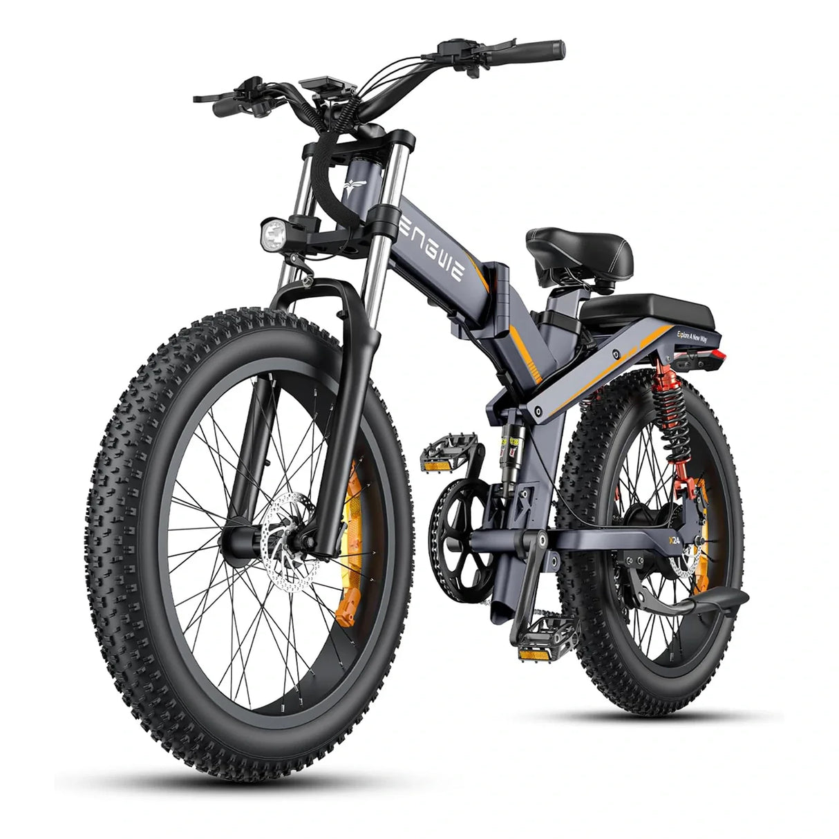 ENGWE X24 24" Fat Tire Folding Electric Bike MTB 1200W (Peak) Motor 48V 29.2Ah Dual Batteries