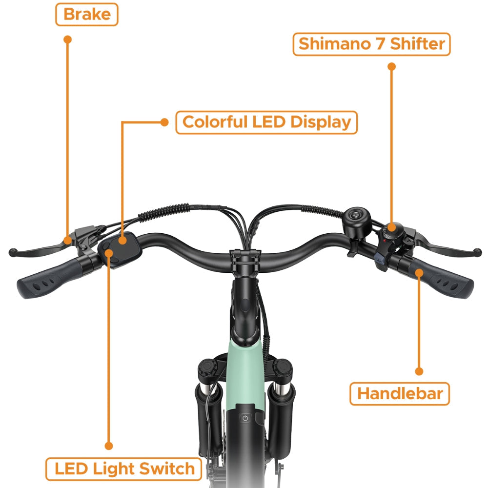 HillMiles MileCity1 26" City Electric Trekking Bike 250W Motor 36V 13Ah Battery