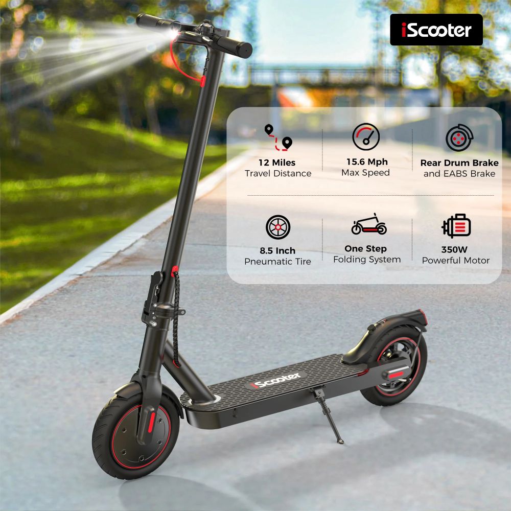 ISCOOTER I8 8.5" Folding Commuter Electric Scooter 350W Motor 42V 5.2Ah Battery