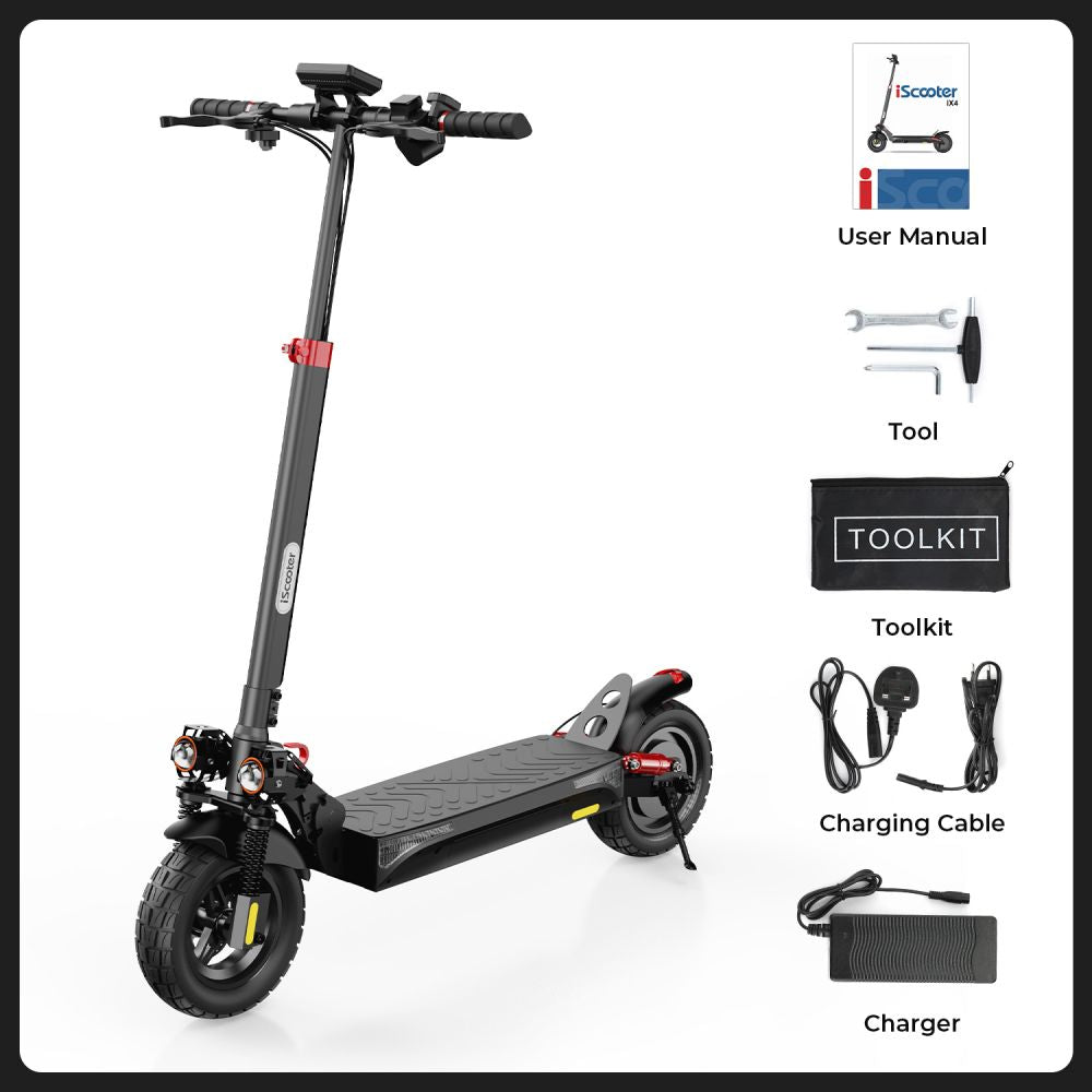 ISCOOTER IX4 10" Off-Road Electric Scooter with APP Control 800W Motor 48V 15Ah Battery