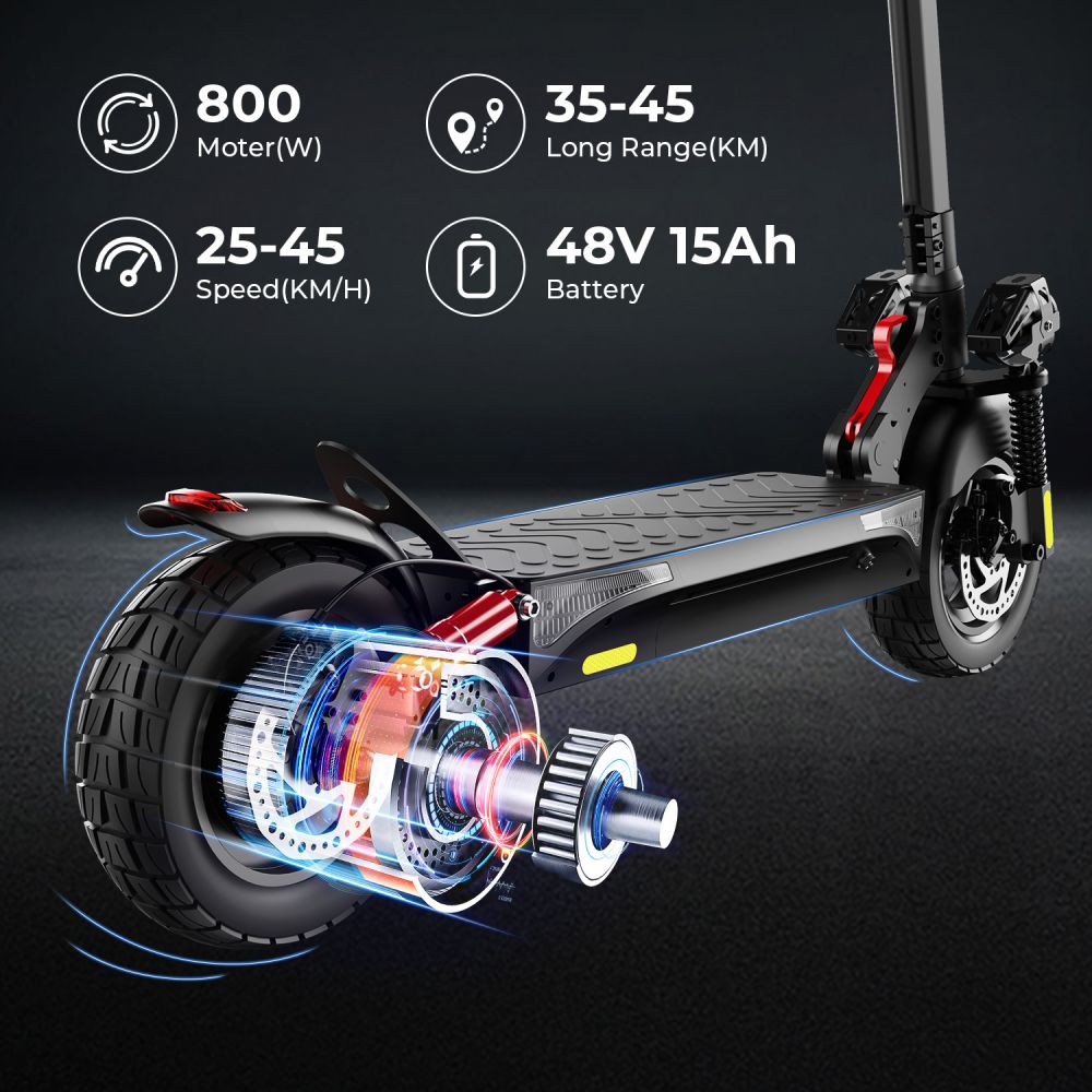 ISCOOTER IX4 10" Off-Road Electric Scooter with APP Control 800W Motor 48V 15Ah Battery