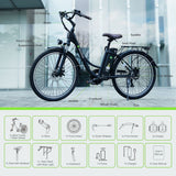 ISINWHEEL U2 26" Cruiser Commuting Electric Bike 500W Motor 36V 13Ah Battery